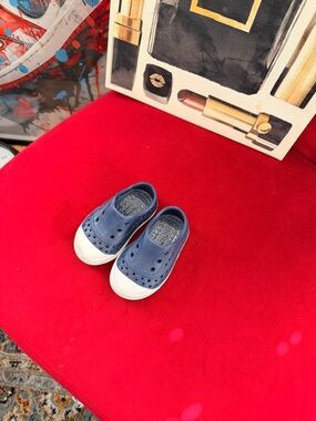 Little Me Navy Blue and White Slip-On Water Shoes